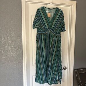 BloomChic Multicolor Striped Midi Dress